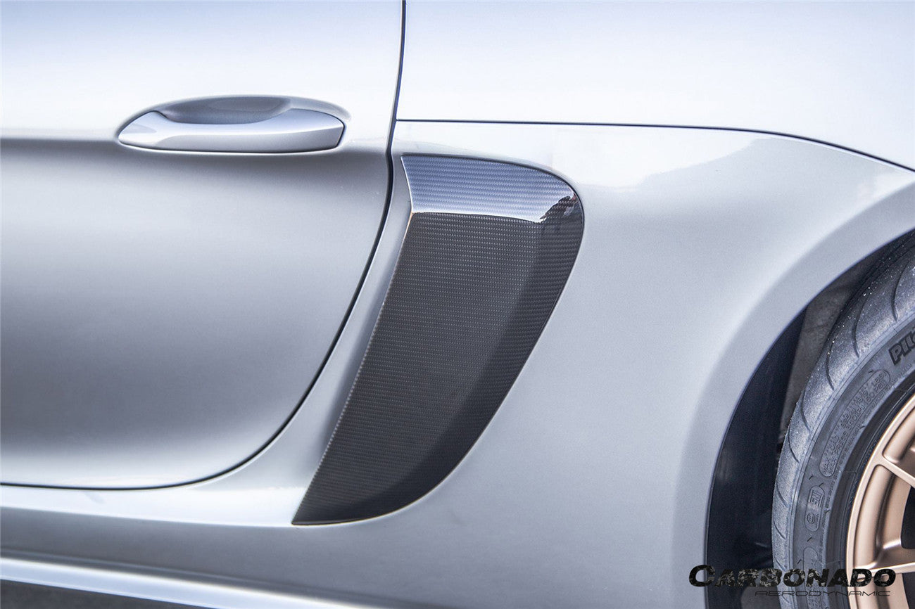 Carbonado 2017-2025 Porsche 718 Cayman Boxster GT4 Style Dry Carbon Fiber Quarter Panel Side Scoops