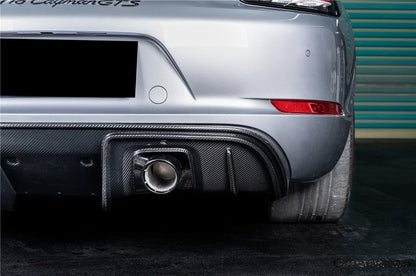 Carbonado 2017-2025 Porsche 718 Cayman Boxster GT4 Style Dry Carbon Fiber Rear Diffuser Lip