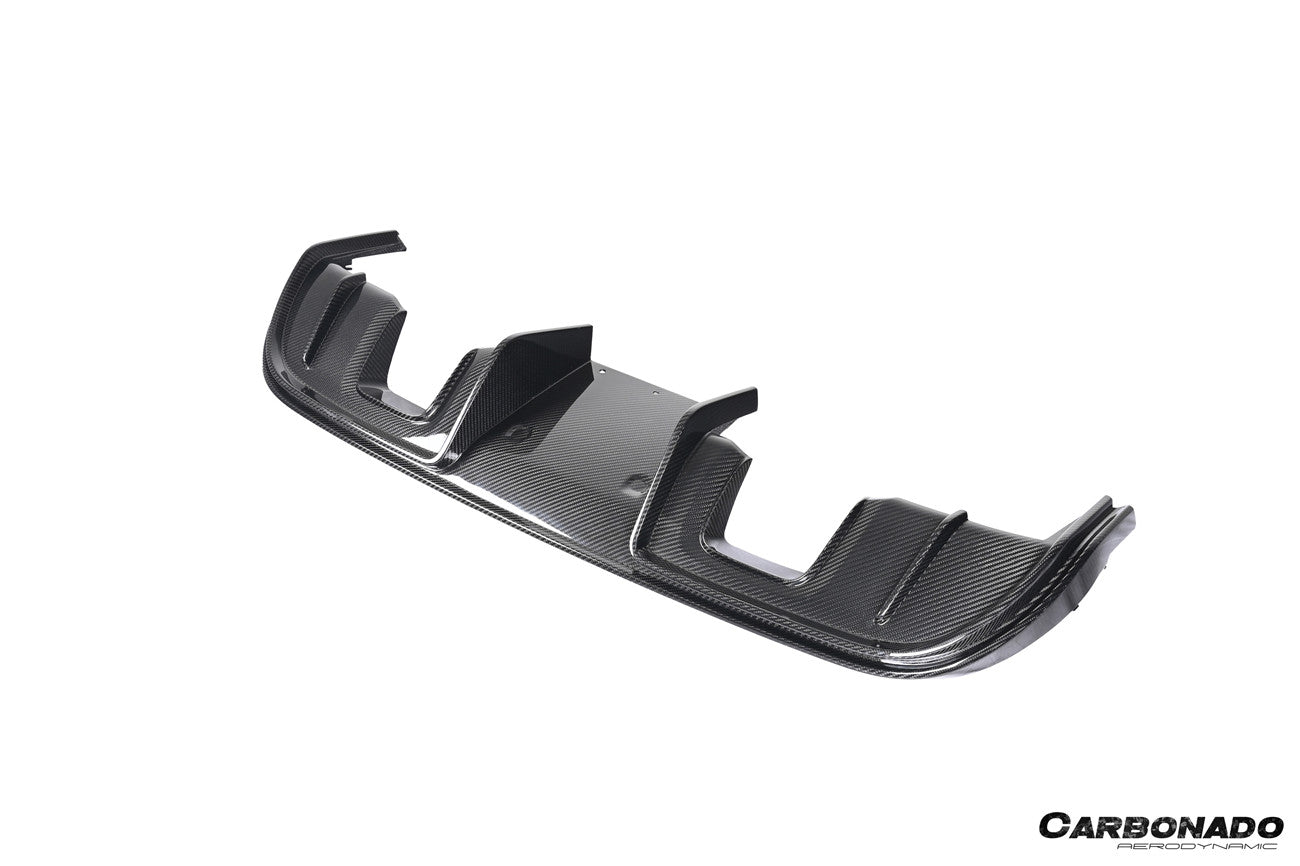 Difusor trasero de fibra de carbono estilo autoclave Porsche 718 Cayman Boxster GT4RS Carbonado 2017-2025 con alerones y puntas de escape