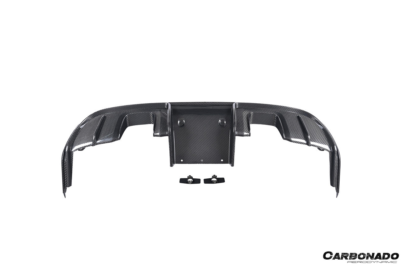 Carbonado 2017-2025 Porsche 718 Cayman Boxster GT4 Style Dry Carbon Fiber Rear Diffuser Lip