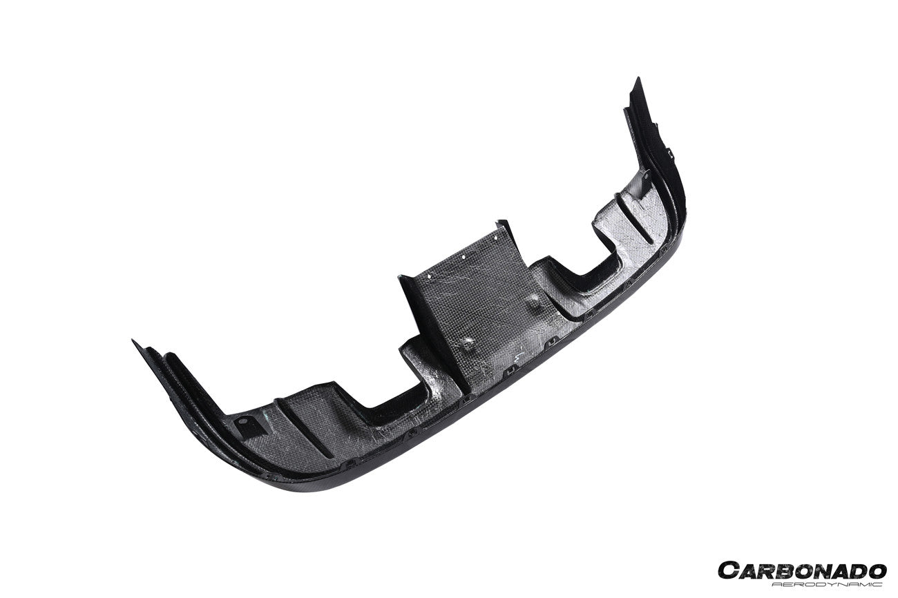 Difusor trasero de fibra de carbono estilo autoclave Porsche 718 Cayman Boxster GT4RS Carbonado 2017-2025 con alerones y puntas de escape