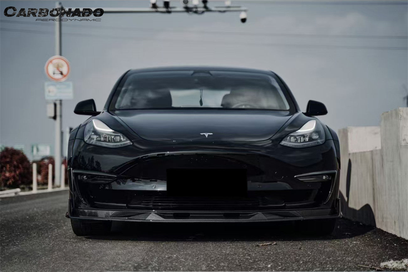 Carbonado 2017-2023 Tesla Pre Model 3 Turbo Style Carbon Fiber & pattern Look Wide body kit