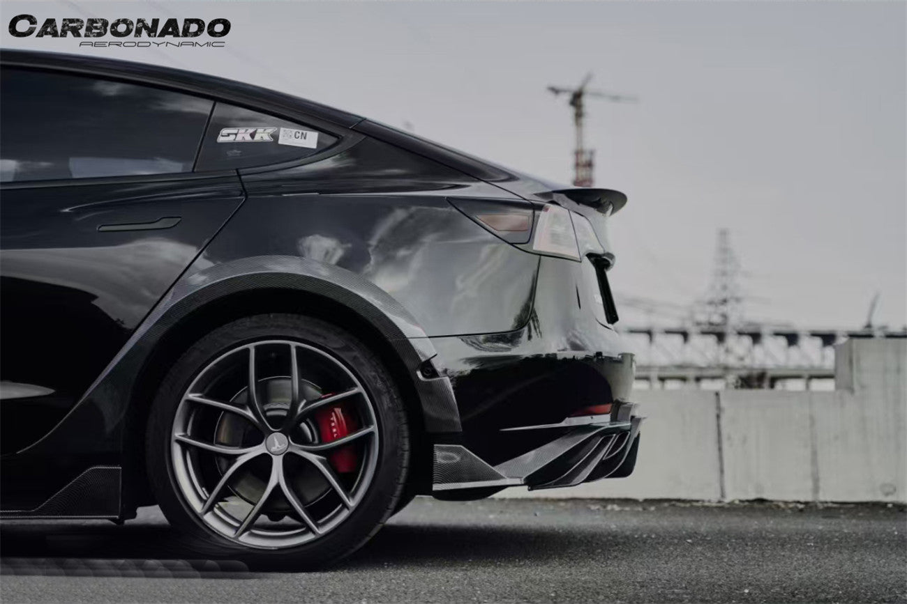 Carbonado 2017-2023 Tesla Pre Model 3 Turbo Style Carbon Fiber & pattern Look Wide body kit