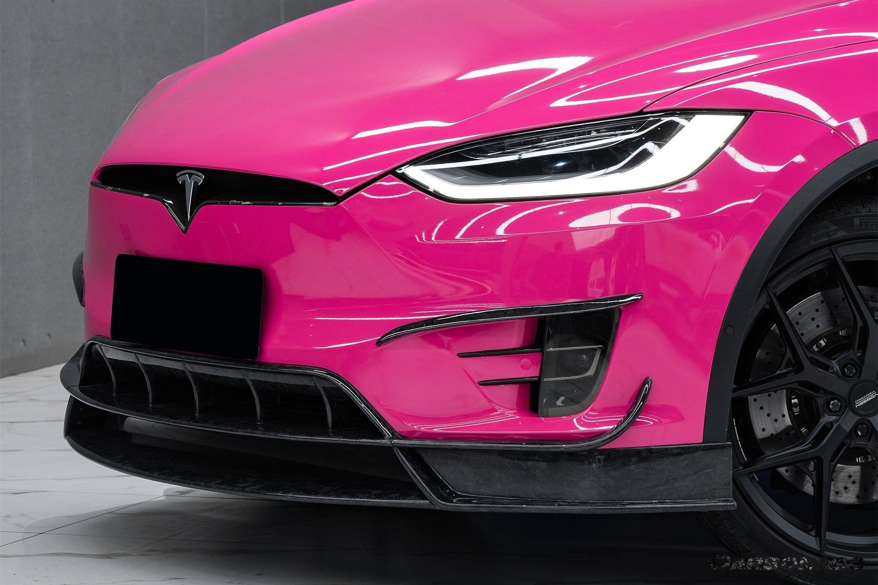 Carbonado 2016-2021 Tesla Model X SUV RZS Style Carbon Fiber Front Canards
