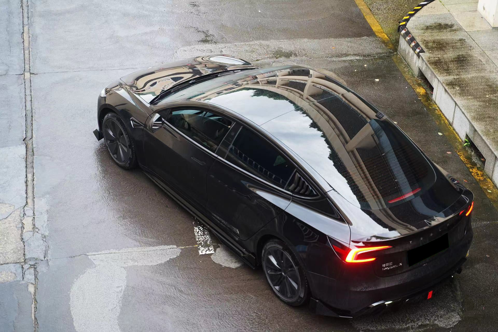 Kit de carrocería con diseño de fibra de carbono estilo Turbo Tesla Model 3 Highland RWD y AWD 2024-UP