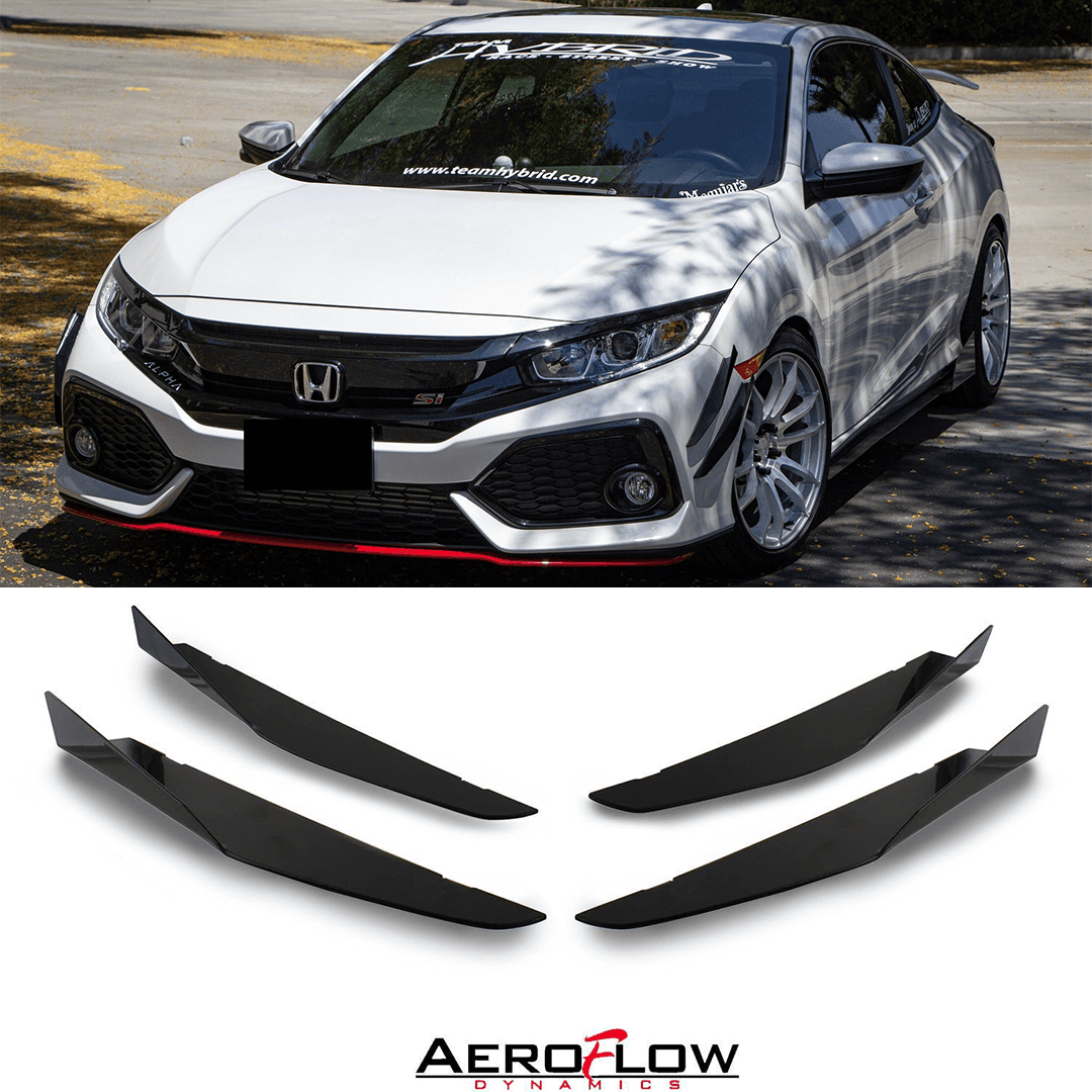 Aeroflow Dynamics V2 Canards (2017-2021 Honda Civic Hatchback, Si Coupe, Si Sedan)