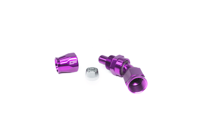 ColorFittings -04 AN 45 Degree Female Aluminum Hose End (PTFE)