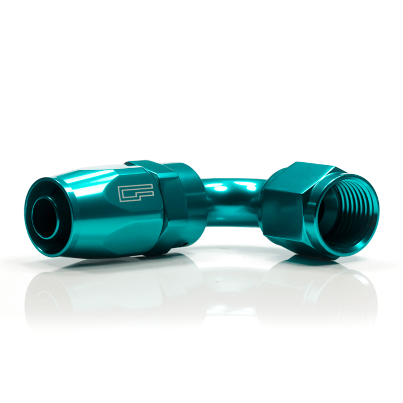 ColorFittings -06 AN 180 Degree Female Aluminum Hose End (PTFE)