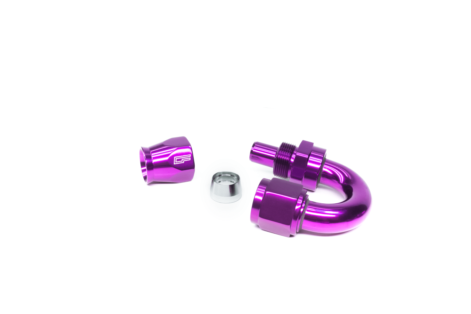 ColorFittings -06 AN 180 Degree Female Aluminum Hose End (PTFE)
