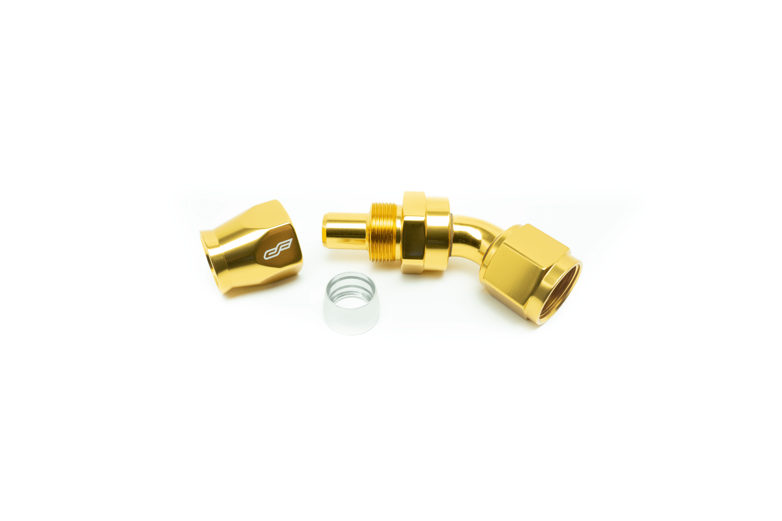 ColorFittings -08 AN 45 Degree Female Aluminum Hose End (PTFE)