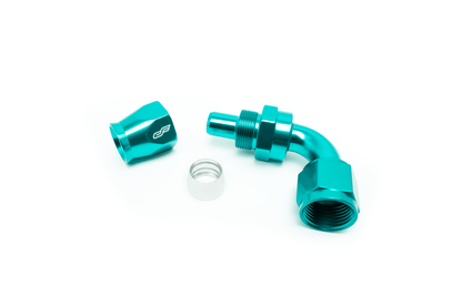 ColorFittings -10 AN 90 Degree Female Aluminum Hose End (PTFE)