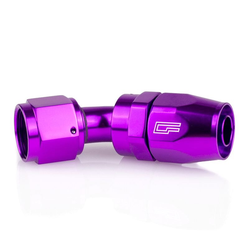 ColorFittings -12 AN 45 Degree Female Aluminum Hose End (PTFE)