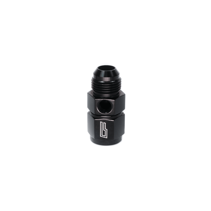 ColorFittings Pressure Gauge Adapter, 8AN to 8AN w/ 1/8" port
