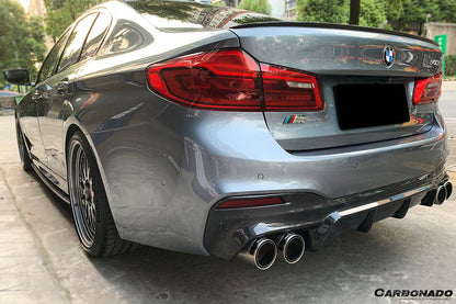 Carbonado 2017-2019 BMW 5 Series G30 G38 M-TECH ECC Style Carbon Fiber Rear Lip