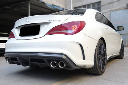 Carbonado 2014-2016 Mercedes Benz W117 CLA Sport & CLA45 AMG PA Style Rear Diffuser with exhaust tips