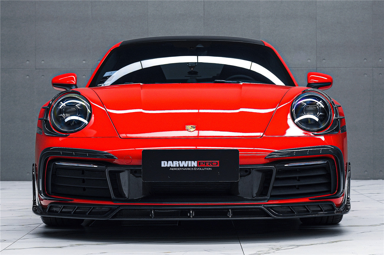 DarwinPRO Darwinpro 2019-2024 Porsche 911 992 Carrera S 4 4S Targa Cabriolet BKSSII Style Front Bumper Lip Splitter