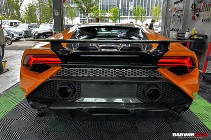 DarwinPRO 2015-2025 Lamborghini Huracan LP610 & LP580 & EVO Tecnica Style Dry Carbon Fiber Trunk Spoiler Wing