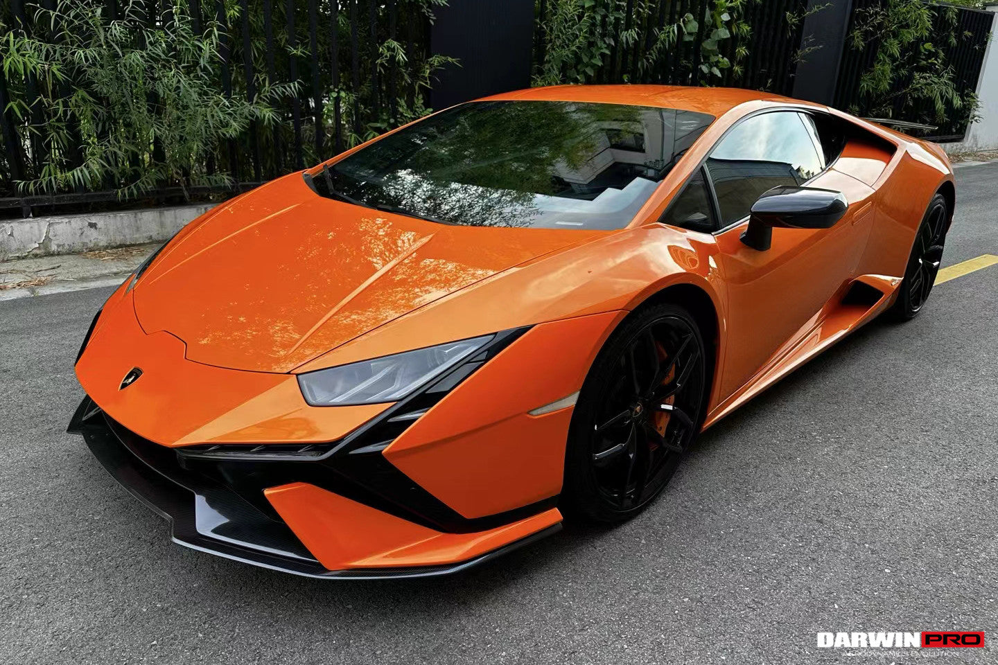 Parachoques delantero de fibra de carbono seco DarwinPRO 2015-2025 Lamborghini Huracan LP610, LP580 y EVO Convert Tecnica Style