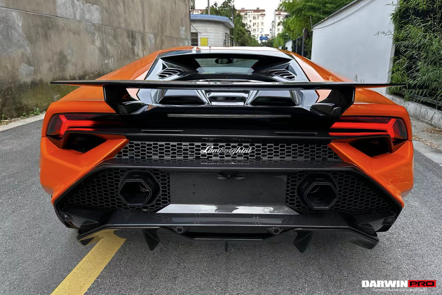 DarwinPRO 2015-2025 Lamborghini Huracan LP610 & LP580 & EVO Tecnica Style Dry Carbon Fiber Trunk Spoiler Wing