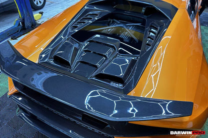 DarwinPRO 2015-2025 Lamborghini Huracan LP610 & LP580 & EVO Tecnica Style Dry Carbon Fiber Trunk Spoiler Wing