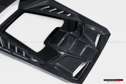 DarwinPRO 2015-2025 Lamborghini Huracan LP610 & LP580 & EVO Coupe Convert Tecnica Style Dry Carbon Fiber Rear Engine Hood