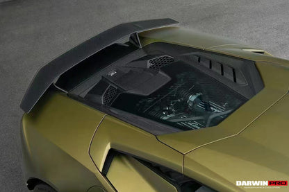 DarwinPRO 2015-2025 Lamborghini Huracan LP610 & LP580 & EVO Coupe Convert Tecnica Style Dry Carbon Fiber Rear Engine Hood