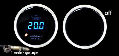 Kit de relación aire-combustible digital de banda ancha Prosport de 2-1/16" con pantalla LCD azul