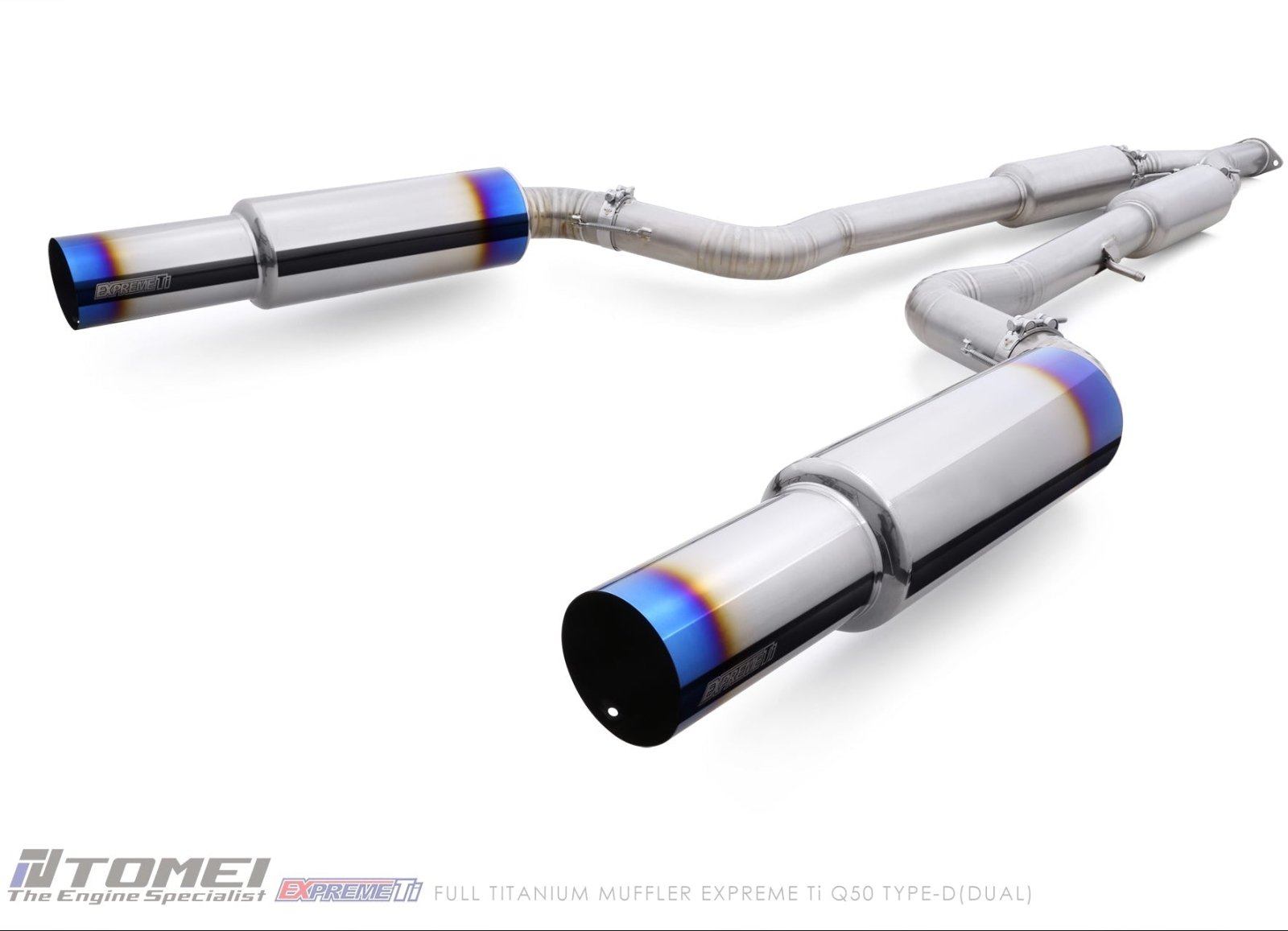 Tomei exhaust system on a white background