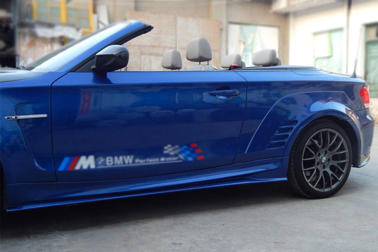 Carbonado 2008-2013 BMW 1 Series E82 E88 1M Style Side Skirts   Wide Rear Fender Flare body kit