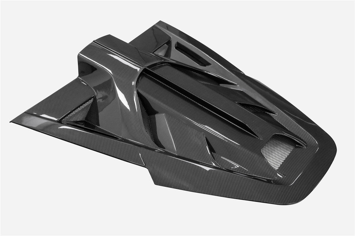 2020-UP Ferrari Autoclave Carbon Fiber Engine cover Carbonado (MSY) Fits: SF90 Stradale (1X1DRYCFSF90-MIW-MSY-EH)