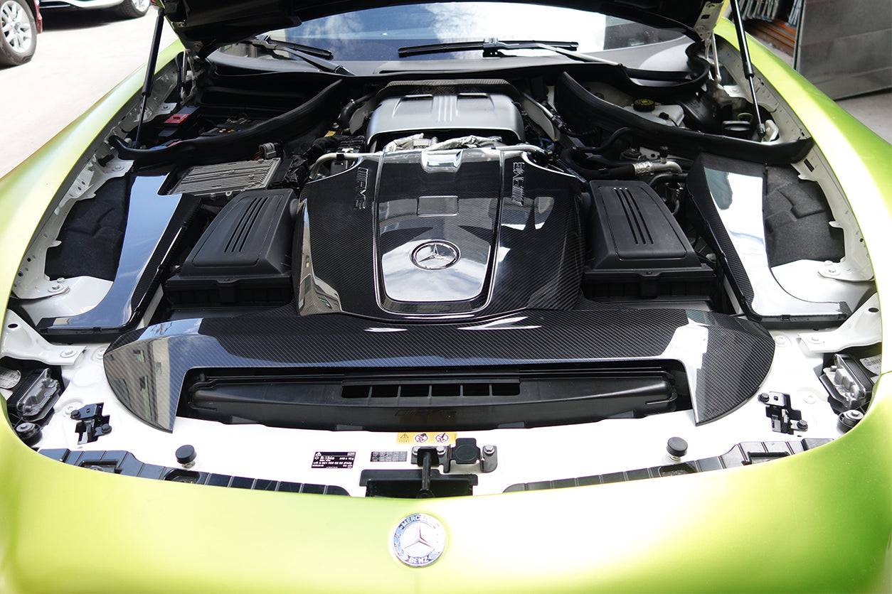 Reemplazo de cubierta de radiador de fibra de carbono para Mercedes Benz AMG GT GTS Carbonado 2015-2020