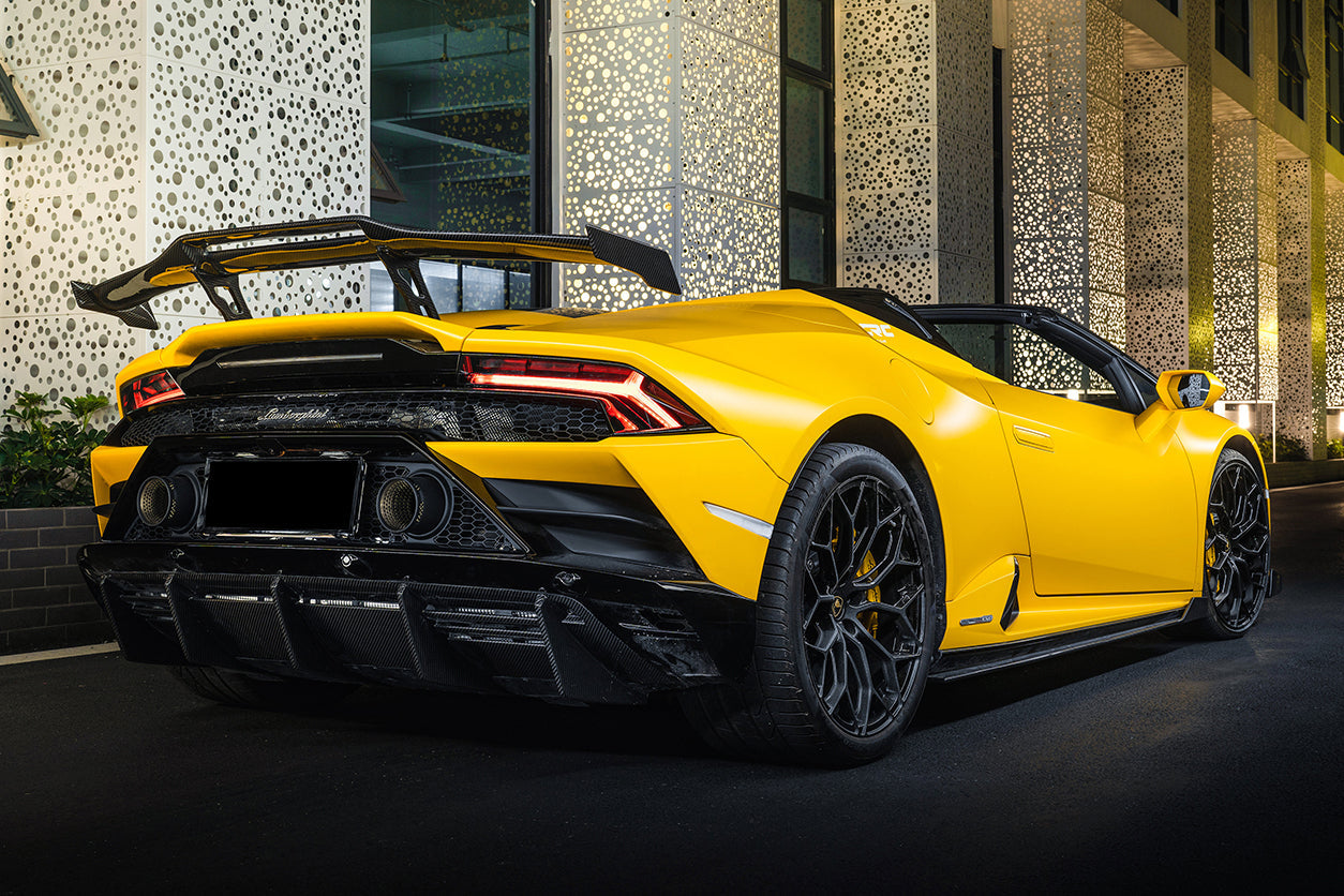 Carbonado 2015-2025 Lamborghini Huracan LP610  LP580  EVO  Tecnica OD Style Carbon Fiber Trunk Spoiler Wing with Base