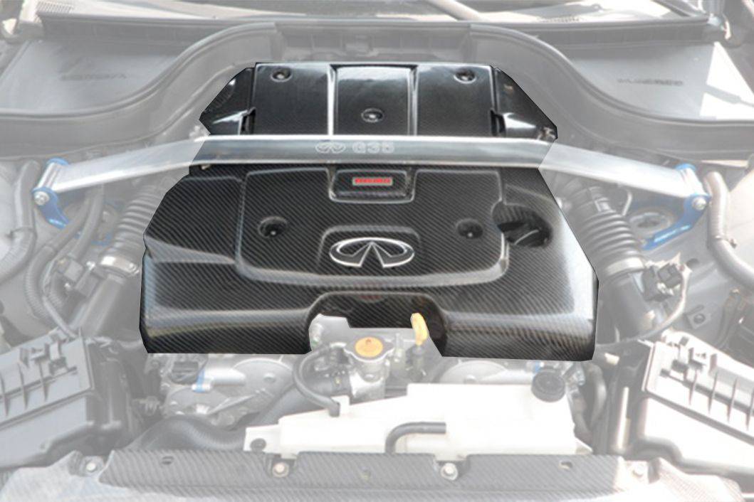 Carbonado 2007-2013 Infiniti G37 Sedan OEM Style Carbon Fiber Engine Cover