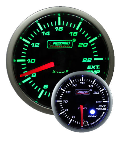 Medidor de presión de aire premium Prosport verde/blanco de 2-1/16"