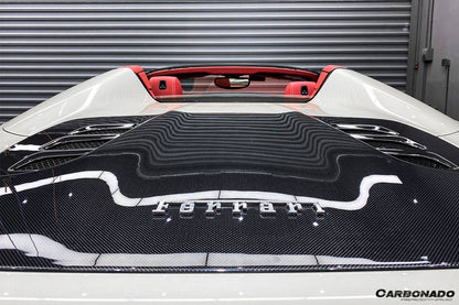 Carbonado 2010-2015 Ferrari 458 Spider Style Double Carbon Fiber Engien Hood Trunk