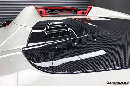 Carbonado 2010-2015 Ferrari 458 Spider Style Double Carbon Fiber Engien Hood Trunk