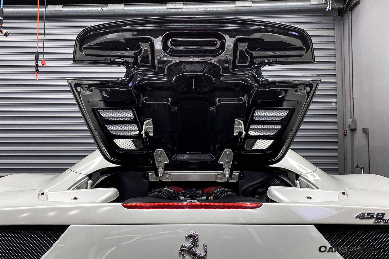 Carbonado 2010-2015 Ferrari 458 Spider Style Double Carbon Fiber Engien Hood Trunk