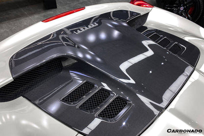 Carbonado 2010-2015 Ferrari 458 Spider Style Double Carbon Fiber Engien Hood Trunk