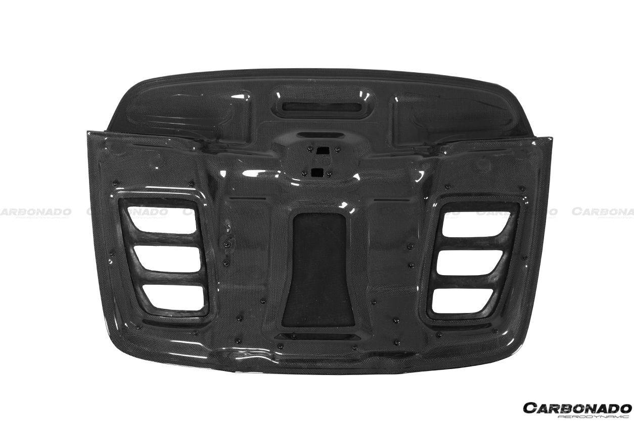 Carbonado 2010-2015 Ferrari 458 Spider Style Double Carbon Fiber Engien Hood Trunk