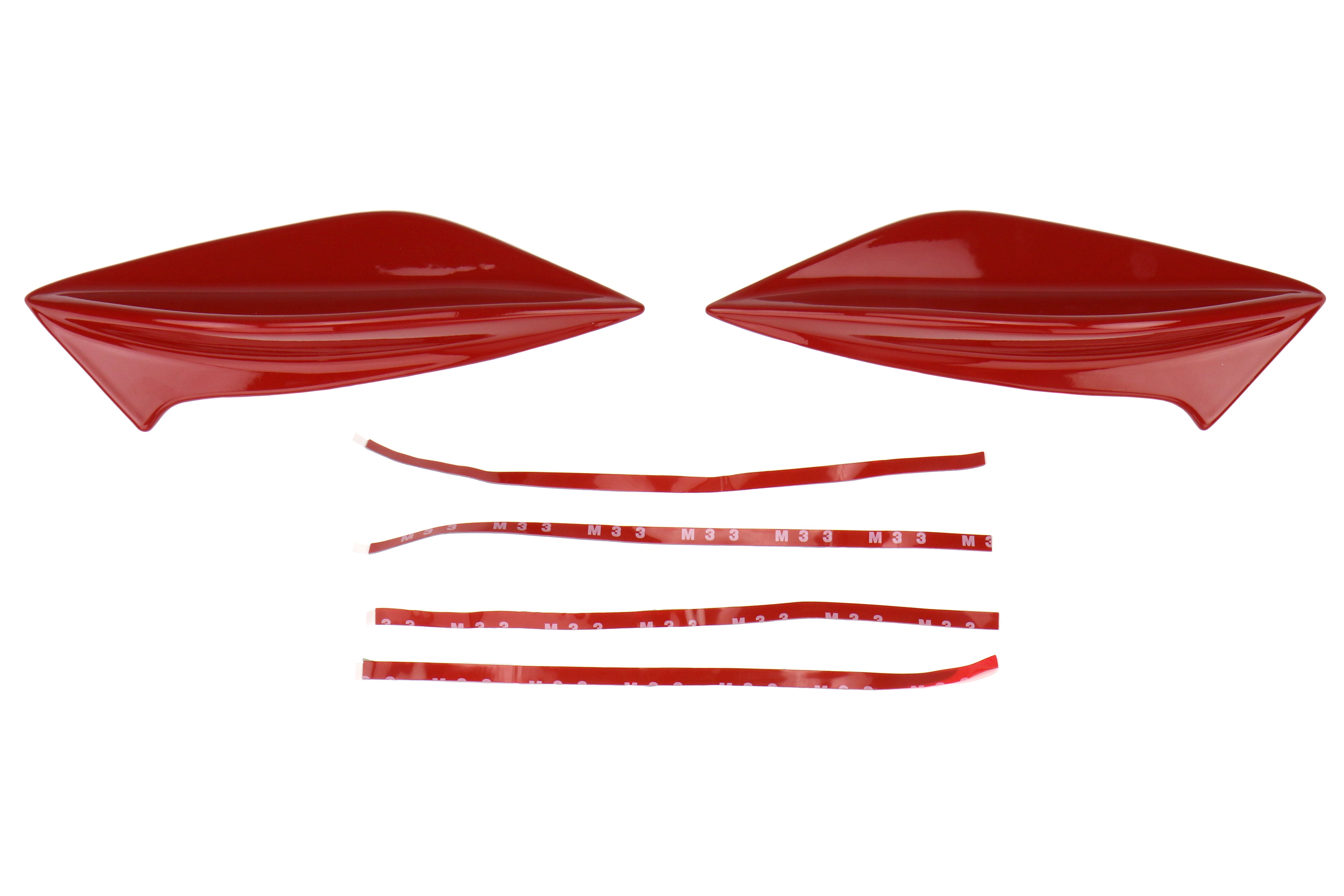 OLM STI Spoiler Side Fins - Lightning Red / Firestorm Red - 2015-2021 Subaru WRX / STI - 1
