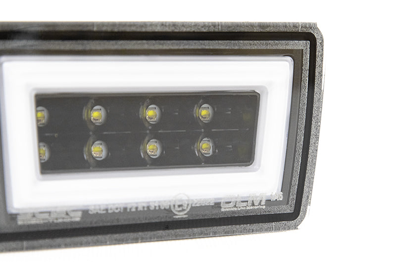 OLM F1 NB+R V2 (lente transparente, base negra brillante, barra blanca) - WRX/STI 2015-2020