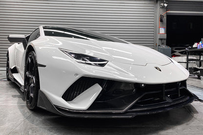 DarwinPRO 2015-2025 Lamborghini Huracan LP610 & LP580 & EVO & Tecnica BKSS Style Partial Carbon Front Bumper with Lip