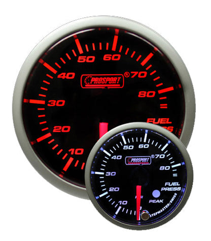 Prosport 2-1/16" Premium Amber/White Fuel Pressure Gauge