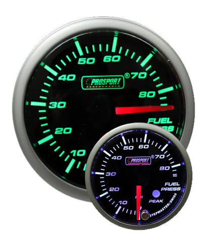 Prosport 2-1/16" Green/White Premium Fuel Pressure Gauge