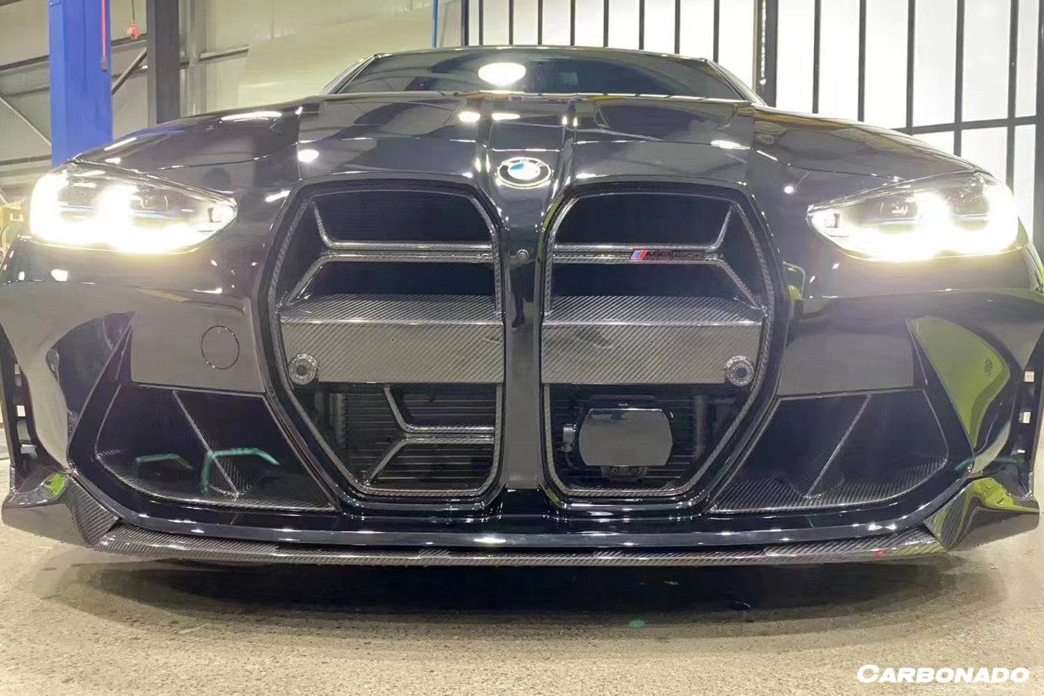 Parrilla de fibra de carbono seca estilo CS para BMW M3, G80, M4, G82 y G83 (modelos 2021-UP) (para vehículos con accesorios)