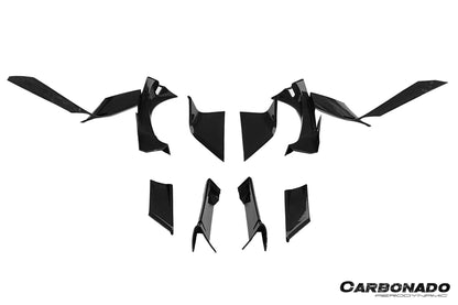 Ventilaciones de guardabarros de fibra de carbono estilo autoclave para Lamborghini Revuelto Carbonado 2023-UP, 10 piezas