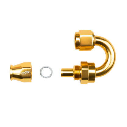 -6 AN 180 Degree Female Aluminum Hose End (PTFE)