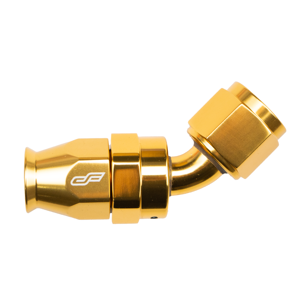 -6 AN 45 Degree Female Aluminum Hose End (PTFE)