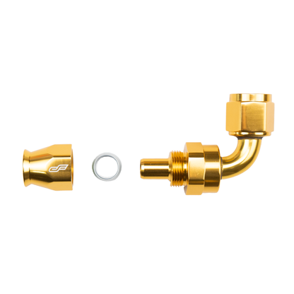 -4 AN 90 Degree Female Aluminum Hose End (PTFE)