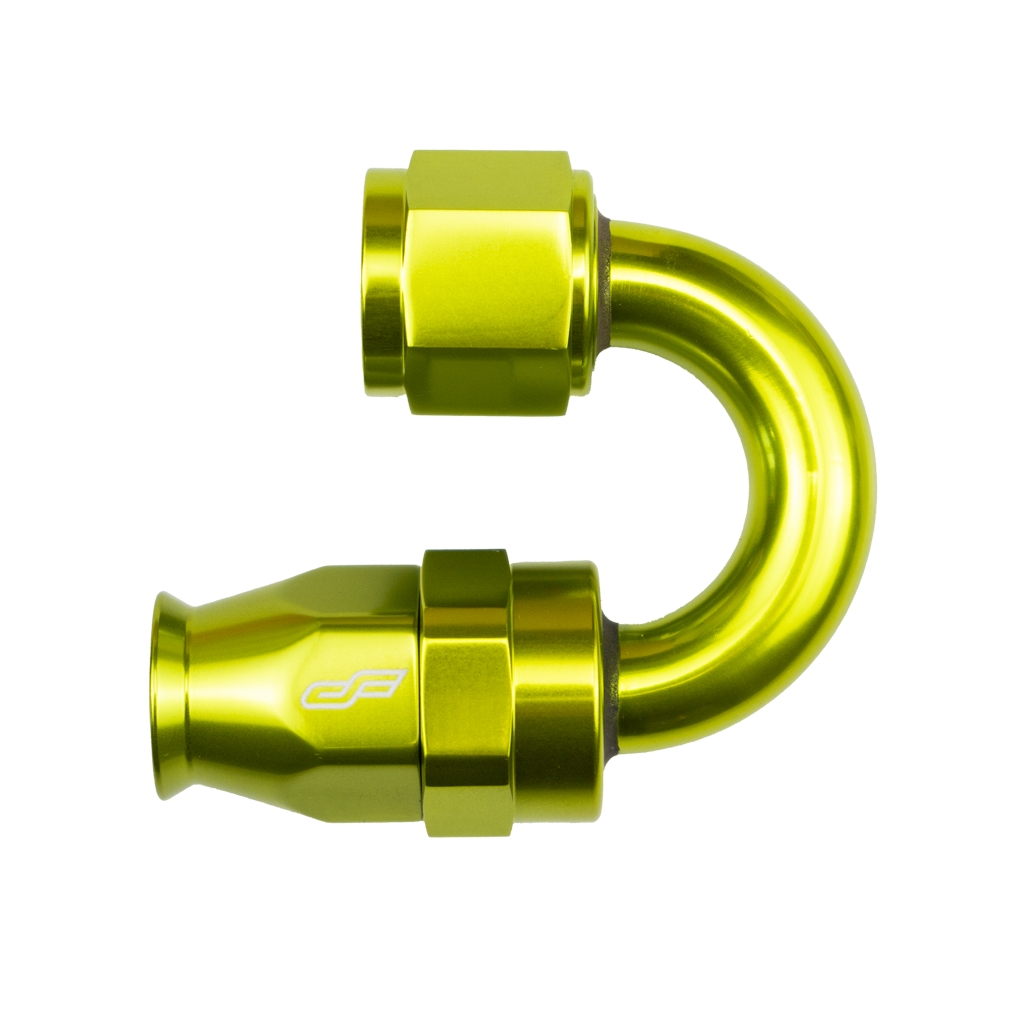 -6 AN 180 Degree Female Aluminum Hose End (PTFE)